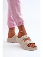 Dámske béžové penové papuče Melorea na platforme