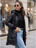 Dámska prešívaná prechodná bunda s kapucňou, čierna, FashionStreet TY5787 Dámska prešívaná prechodná bunda s kapucňou, čierna, FashionStreet TY5787