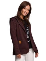 B180 Blejzer s kapucňou z bavlneného úpletu - čierny