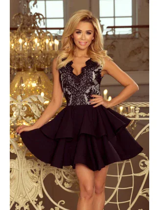 Dámske šaty krajkové 200-3-XL - Čierne