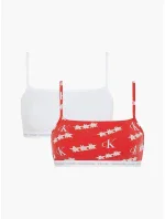 Dámska bralettka 2 pack 000QF6040E - W5H - Červená, Biela - Calvin Klein Dámska bralettka 2 pack 000QF6040E - W5H - Červená, Biela - Calvin Klein