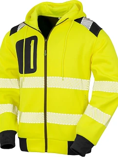 Result R 503X Bezpečnostná mikina s kapucňou 30.503X fluorescenčná žltá/čierna