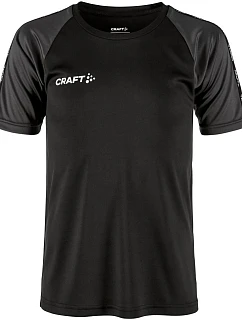 Craft Teamwear Squad Go Contrast Jersey Jr. Detské kontrastné športové tričko 82.2727 čierne/granitové