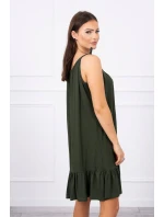 Šaty s tenkým pásikom khaki