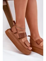 Sandały Damskie Na Platformie Z Rzepami Camel Nitepira