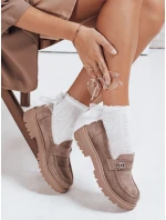 Dámske semišové béžové mokasíny FashionStreet ZY1128 Dámske semišové béžové mokasíny FashionStreet ZY1128