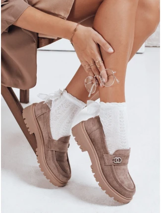 Dámske semišové béžové mokasíny FashionStreet ZY1128 Dámske semišové béžové mokasíny FashionStreet ZY1128