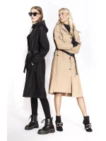 Čierny dlhý kabát s opaskom (AG5-019) Čierny dlhý kabát s opaskom (AG5-019)