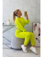 Zateplená súprava s krátkou mikinou pistácie