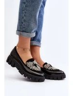 Lakierowane Mokasyny Damskie Laura Messi 2785 Czarne
