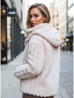 Kurtka damska futrzana z kapturem różowa FashionStreet TY5277z Kurtka damska futrzana z kapturem różowa FashionStreet TY5277z