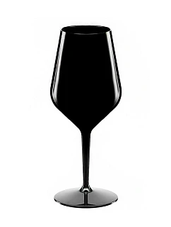 Čierny nerozbitný plastový pohár na víno 470 ml 6pack