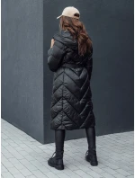 Dámsky zimný prešívaný kabát s kapucňou CELESTIE black FashionStreet TY4513