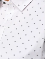 Pánska biela vzorovaná košeľa slim fit FashionStreet DX2700