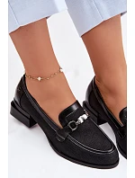 Dámské polobotky na podpatku s ozdobným detailem Černé Meliva Dámské polobotky na podpatku s ozdobným detailem Černé Meliva