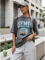 ZAKUANI dámske tričko s grafitovou potlačou FashionStreet RY2633