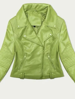 Pistáciová bunda J Style s asymetrickým zipsom (11Z8130)