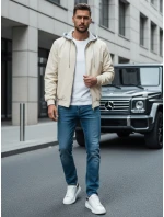 Pánska bunda bomber s kapucňou biela FashionStreet TX5020