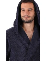 Pánsky župan Athena s kapucňou 3116 tmavomodrý - Vestis