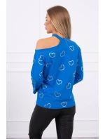 Nevädze modrá blúzka s potlačou srdca