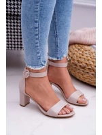 Dámske sandále na podpätku Powder Pink Lexi