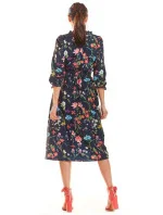 Denné šaty model M201 modré - kvetovaný vzor - Infinite You Denné šaty model M201 modré - kvetovaný vzor - Infinite You