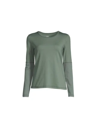 CASALL Essential Mesh Detail Tričko s dlhým rukávom dusty green