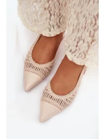 Dámské sandály s pleteným na platformě světle béžové Nivorra