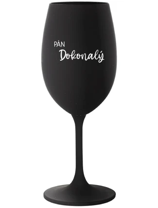 PÁN DOKONALÝ - čierny pohár na víno 350 ml