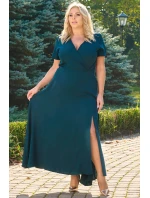 Dámske šaty SA562 tm. zelená - Karko