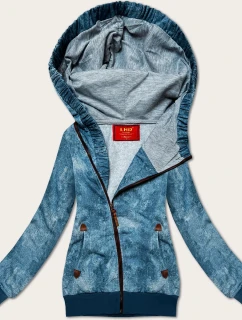 Dámska mikina s asymetrickým zipsom LHD svetlo modrá (AMG-61)