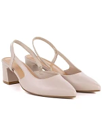 Béžové lodičky na podpätku bez podpätku Sergio Leone SK472