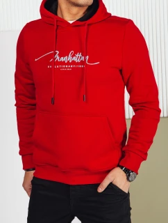 Pánska mikina s kapucňou červená FashionStreet BX5702