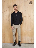 NEOBLU Pánsky pulóver so stojáčikom 24.3986 deep black