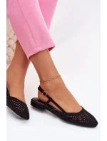 Prodyšné baleríny z eko semiše černé Farivelle