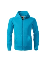 Trendy mikina na zips pre deti tyrkysová