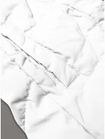 Dámska bunda bez rukávov s kožušinou na kapucni J Style white (16M9172-281) Dámska bunda bez rukávov s kožušinou na kapucni J Style white (16M9172-281)