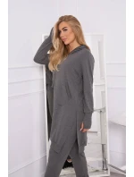 Súprava mikín s dlhšou stranou grafitová