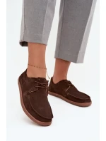 Półbuty Damskie Typu Barefoot Z Naturalnego Zamszu Zazoo 327 Czekoladowe