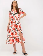 Šaty DHJ SK 7006 5.77 biela a červená