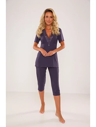 Dámske pyžamo De Lafense 642 Noela kr/r S-2XL