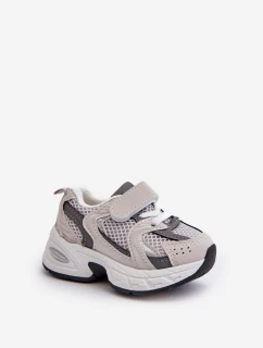Dziecięce Buty Sportowe Sneakersy Na Rzep Szare Rulagia