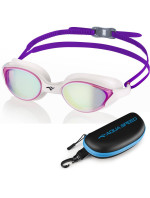 Plavecké okuliare AQUA SPEED Vortex Mirror&Case White/Violet Pattern 59