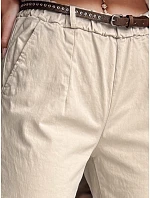 Dámske nohavice chinos s opaskom RELCIX light beige FashionStreet UY2585