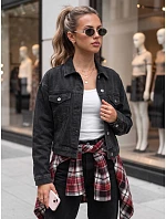 Dámska džínsová prechodová bunda, čierna, FashionStreet TY6012 Dámska džínsová prechodová bunda, čierna, FashionStreet TY6012