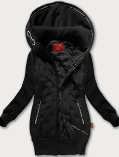 Čierna dámska bunda s kapucňou LHD (AMG-162A)