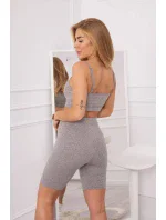 Športový set top + legíny šedá Športový set top + legíny šedá