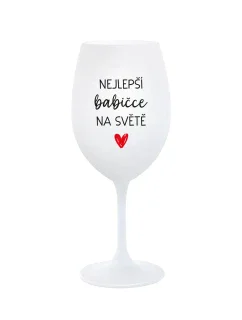 NEJLEPŠÍ BABIČCE NA SVĚTĚ - bílá  sklenice na víno 350 ml