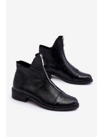 Kožené čižmy so zipsom Nicole 2785/037 Black