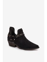 Dámské kotníkové boty s výřezy a pásky Černé Vannessae